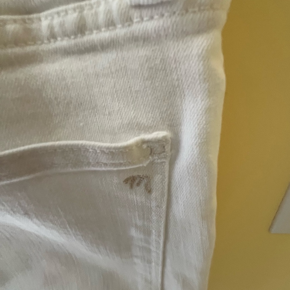 Madewell Mid Rise 4 Button Frayed Hem  White Jeans Size 31 - Picture 6 of 8